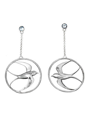 Tarra Rosenbaum blue topaz swallow earrings