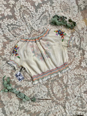 1930s Hungarian Embroidered Peasant Blouse [xs/sm/med]