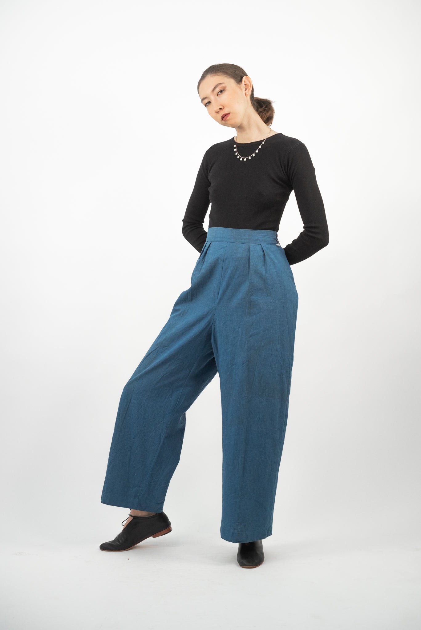 1940s Deadstock Miami Girl Side Button Trousers [34] – Demetra Vintage