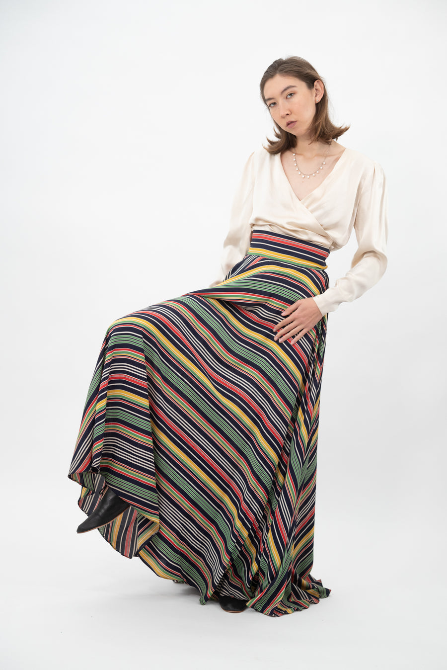 bohemianseoul pin stripe maxi skirt-