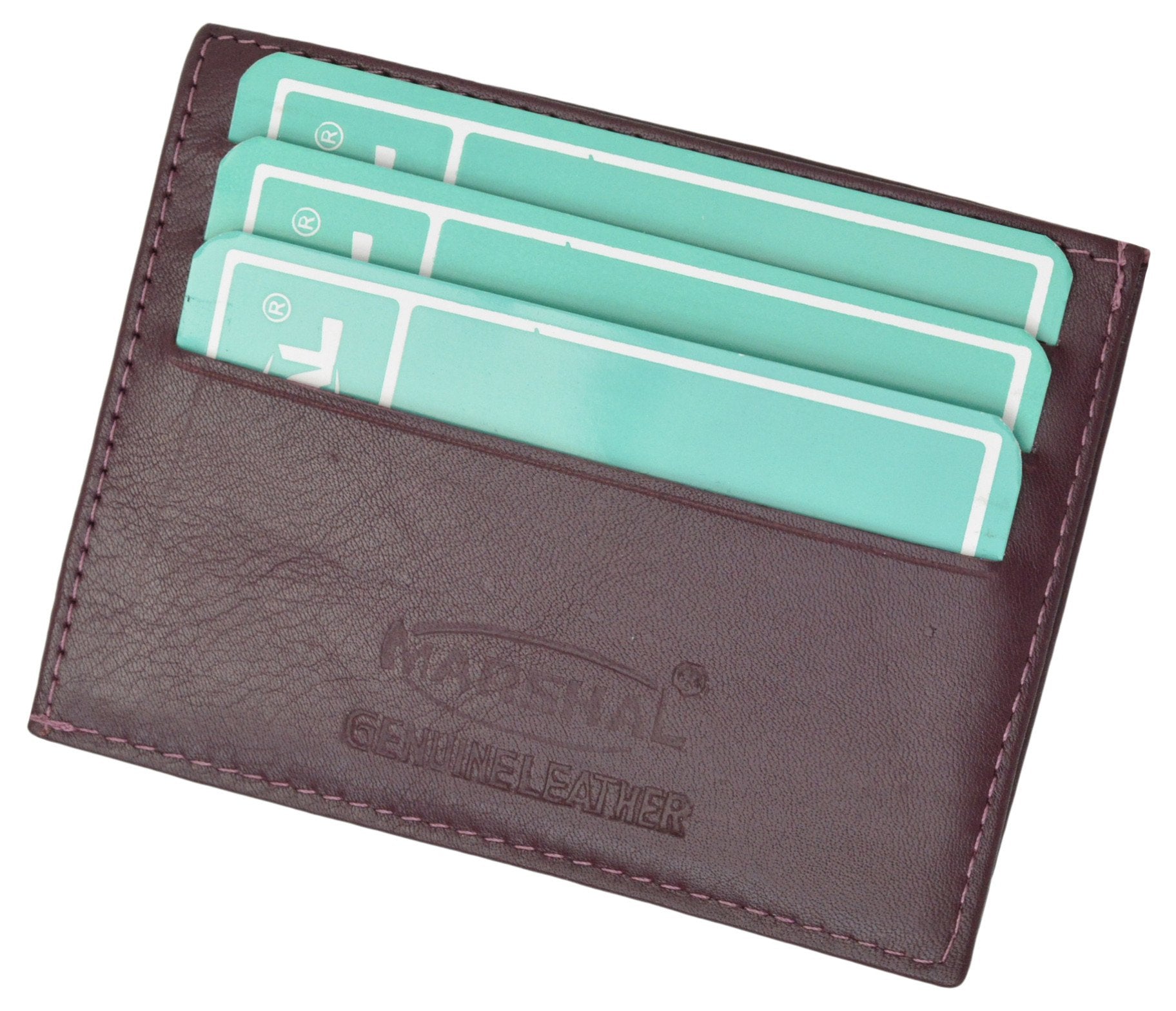 Premium High quality Genuine Leather Slim Simple ID Credit Card Holder ...