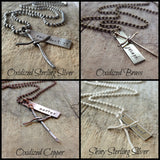 Men's Personalized Rustic Cross Necklace