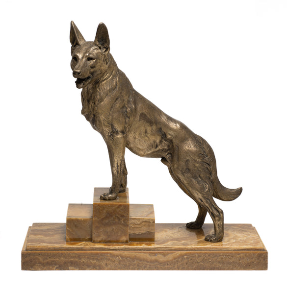 art deco Alsatian dog l carvin