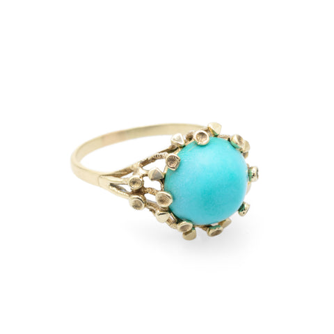 estate gold and turquoise ring