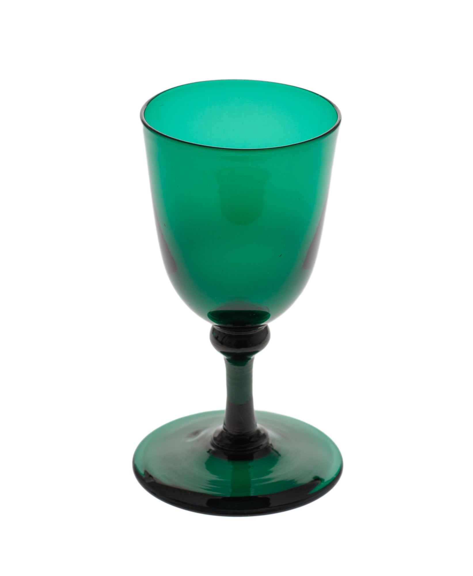 Antique Georgian Victorian Transitional Bristol Green Wine Glass C18 Blue Cherry Antiques