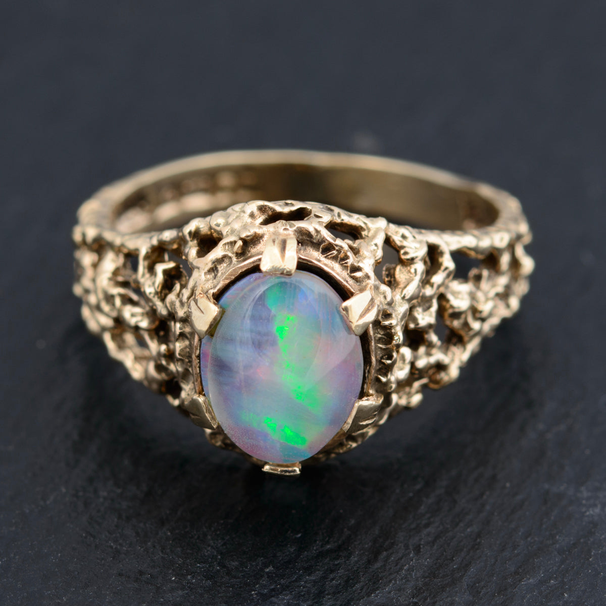 Antique Black Opal Ring UK | AC Silver