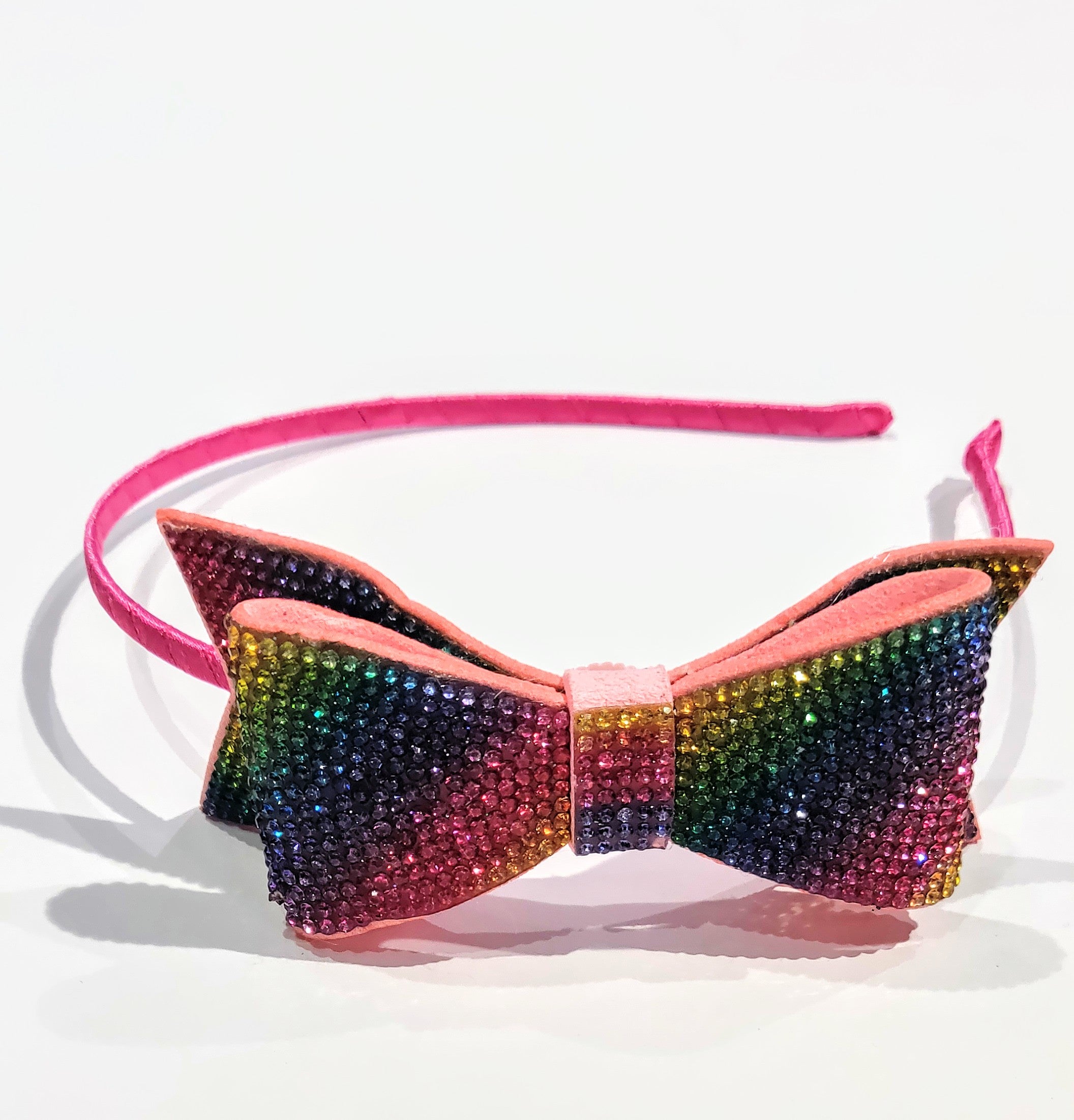 rainbow bow headband