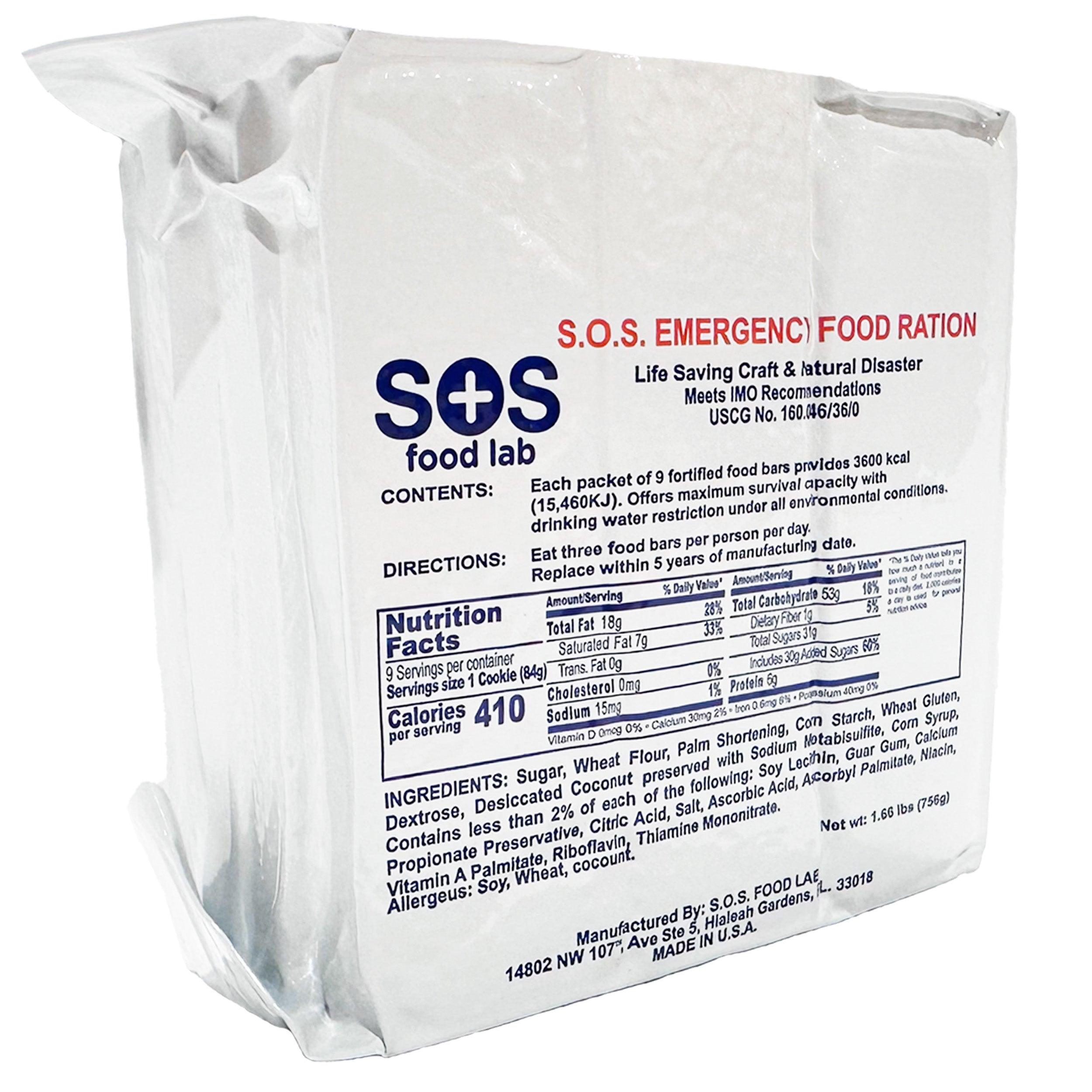 SOS Food Lab Emergency Food Bars - 3600 Calorie Pack