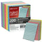 Pocket Size Index Cards, Assorted Colors , 3" x 2.5", Ruled (Lined) , 200 Per Pack, Case Pack of 12 , Ideal for Bulk Buyers, Retailers and Wholesalers