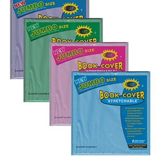 Jumbo Book Cover - Assorted Solid Colors (Pink, Lilac, Blue. Green), Case Pack of 60,
