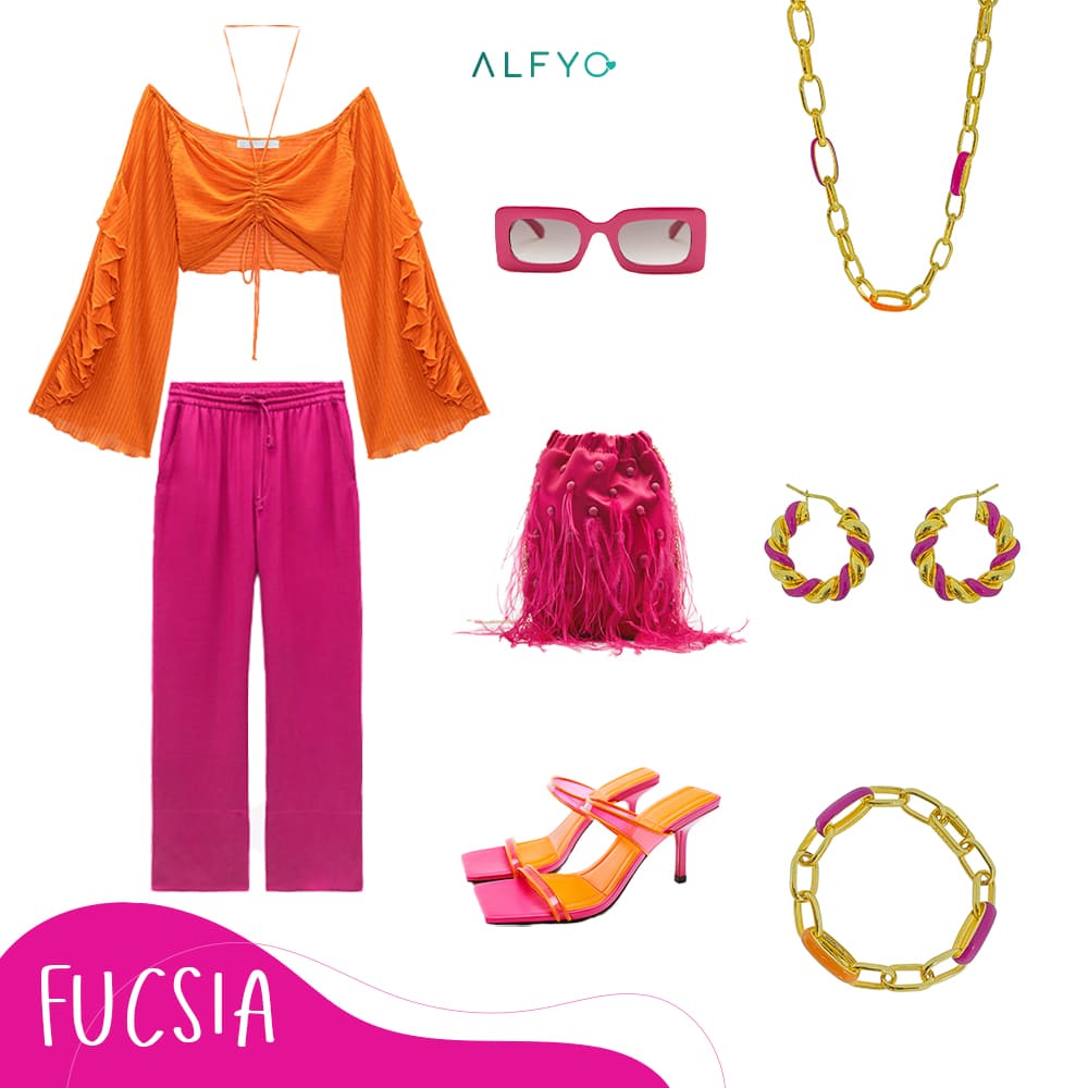 outfit fucsia gioielli alfyo 