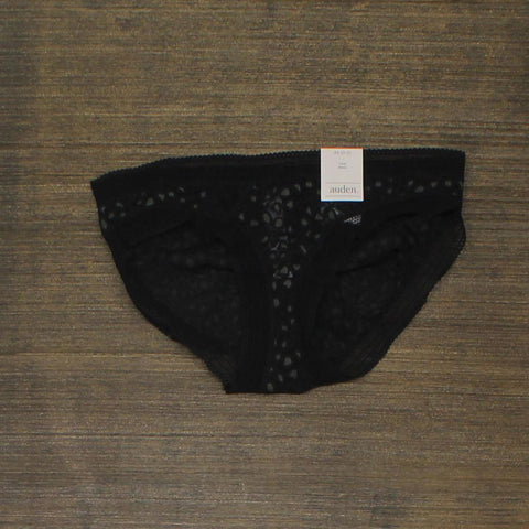 Women's Cotton Bikini Underwear with Lace - Auden Black Celestial