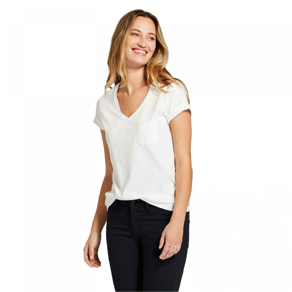 Universal Thread Women's Short Sleeve V-Neck T-Shirt Rust XS - New
