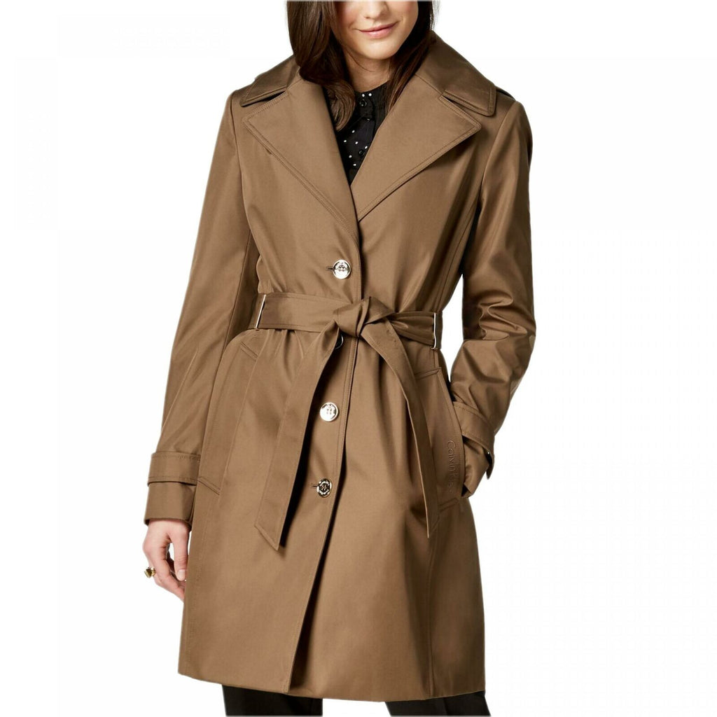 Calvin Klein Women's Hooded Belted Water Resistant Trench Coat –  Biggybargains