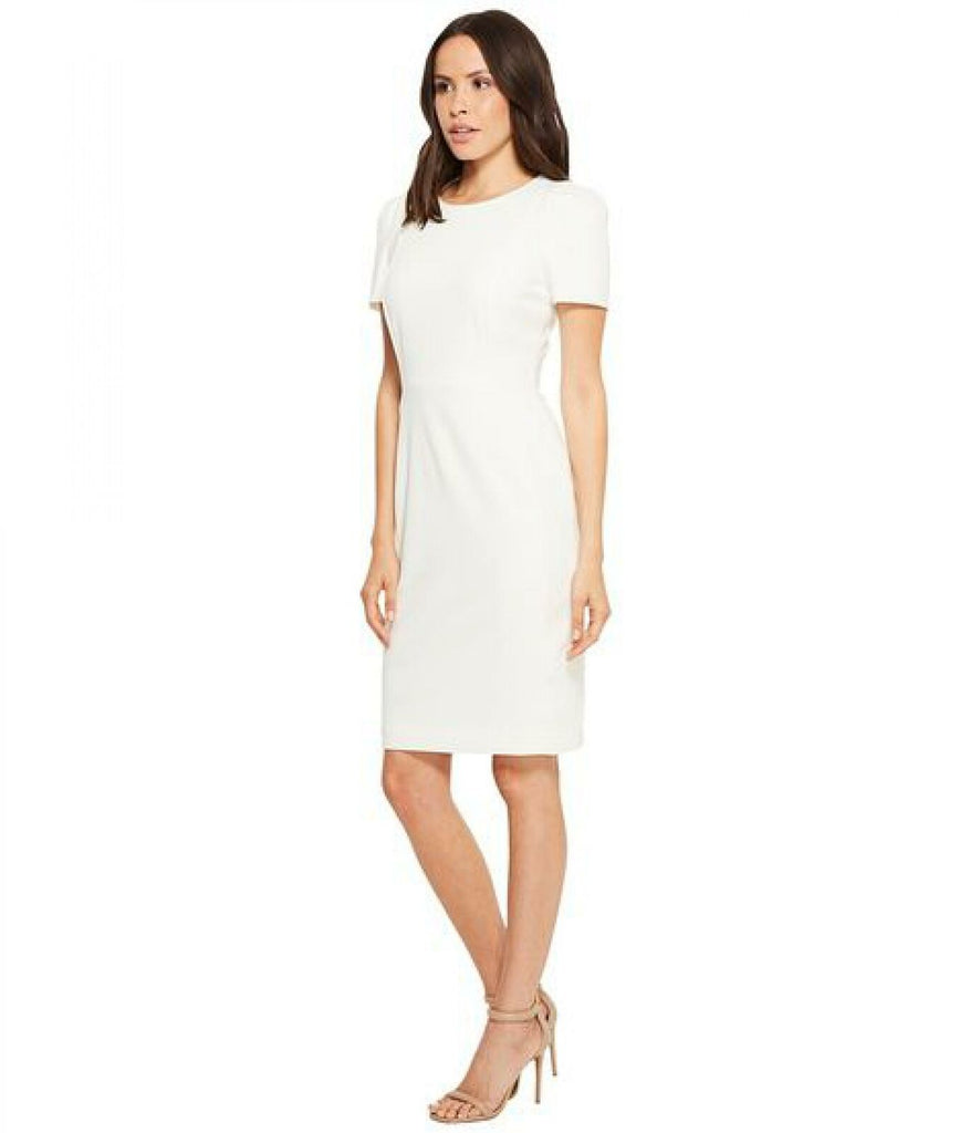Calvin Klein Women's Seamed Scuba Crepe Sheath Dress. CD8C19JL White 1 –  Biggybargains