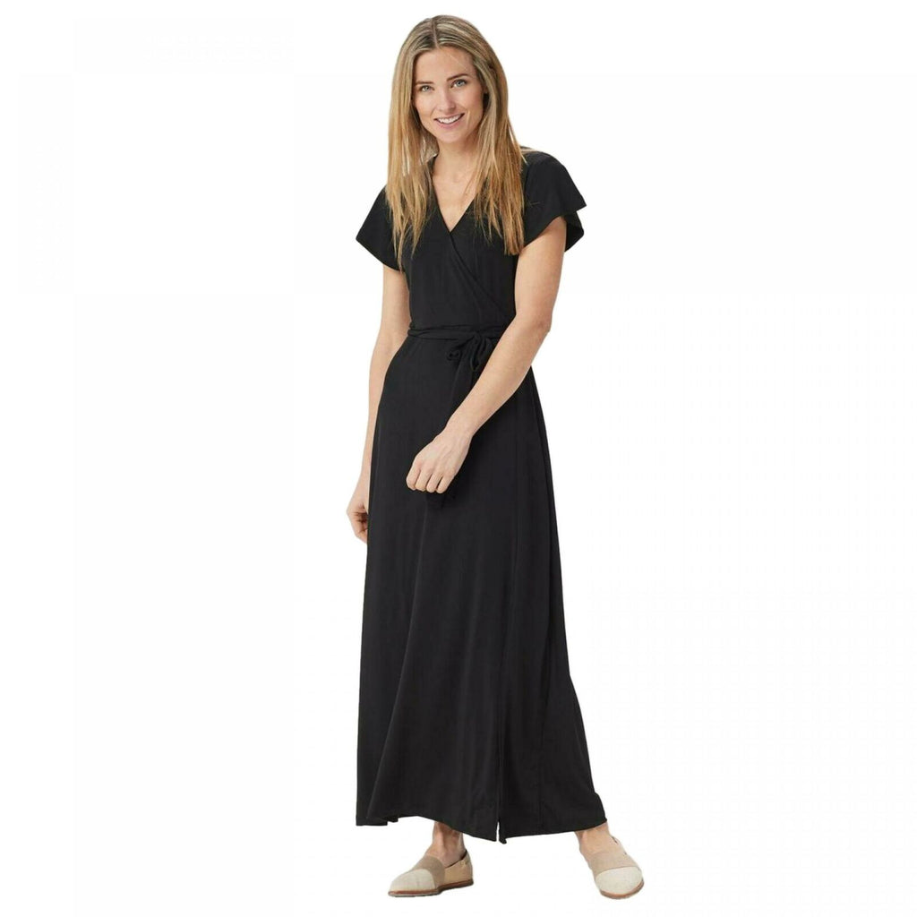 Brooke Shields Timeless Short-Sleeve Maxi Dress with Tie Front ...