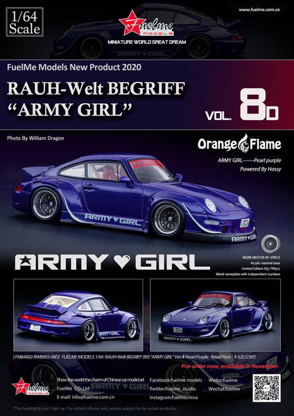 1/64 FuelMe Porsche 911 (993) RWB (Silver Phantom) – Sakura Diecast