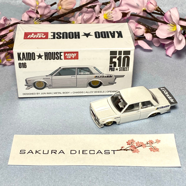 Kaido House 1/64 Datsun 510 Pro Street V1 Greddy White 016 – Unhinged  Diecast