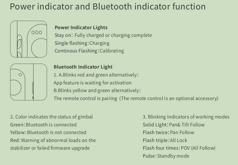 Power indicator and Bluetooth indicator function