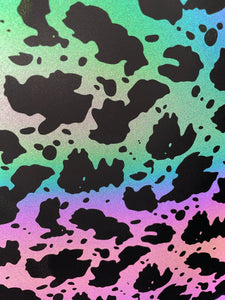 Cow Print Rainbow Reflective Vinyl