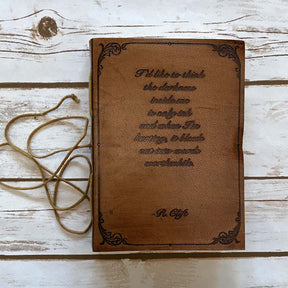 R.Clift Darkness Inside Is Only Ink Quote Leather Journal