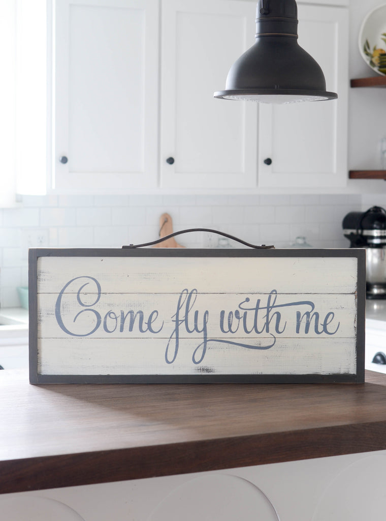 Come fly with me aviation sign