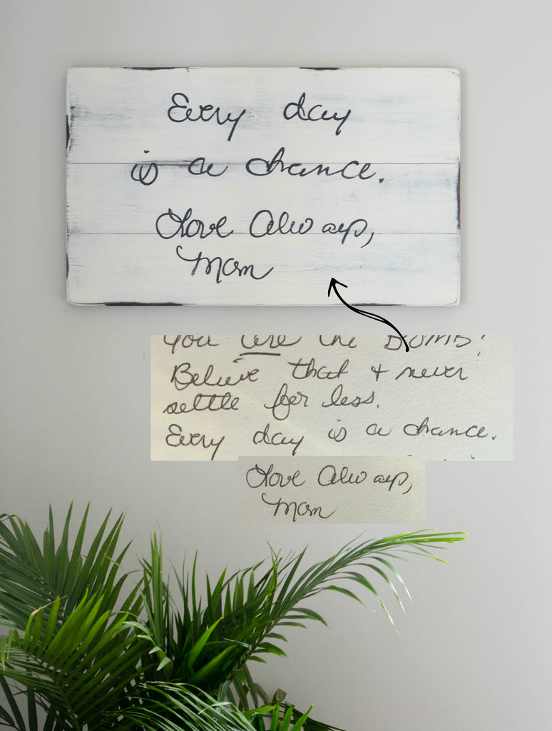 Handwriting memory sign