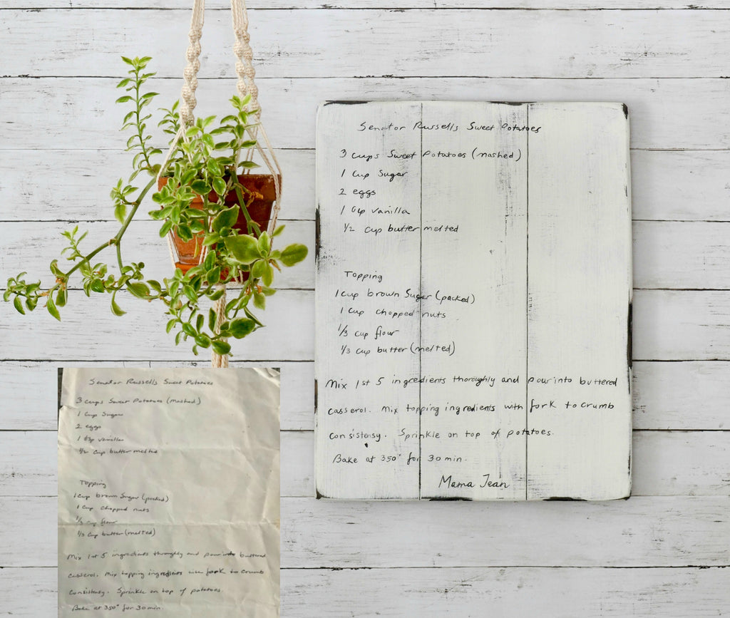 Recipe handwriting sign