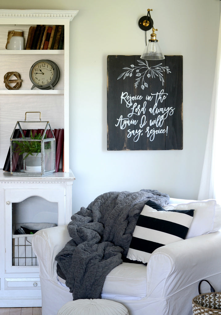 reading corner with chair and light