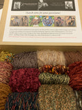Knitting art yarn bundle, 1.5 lbs, fiber pack, weaving yarns, bulk red gray yarn gift box