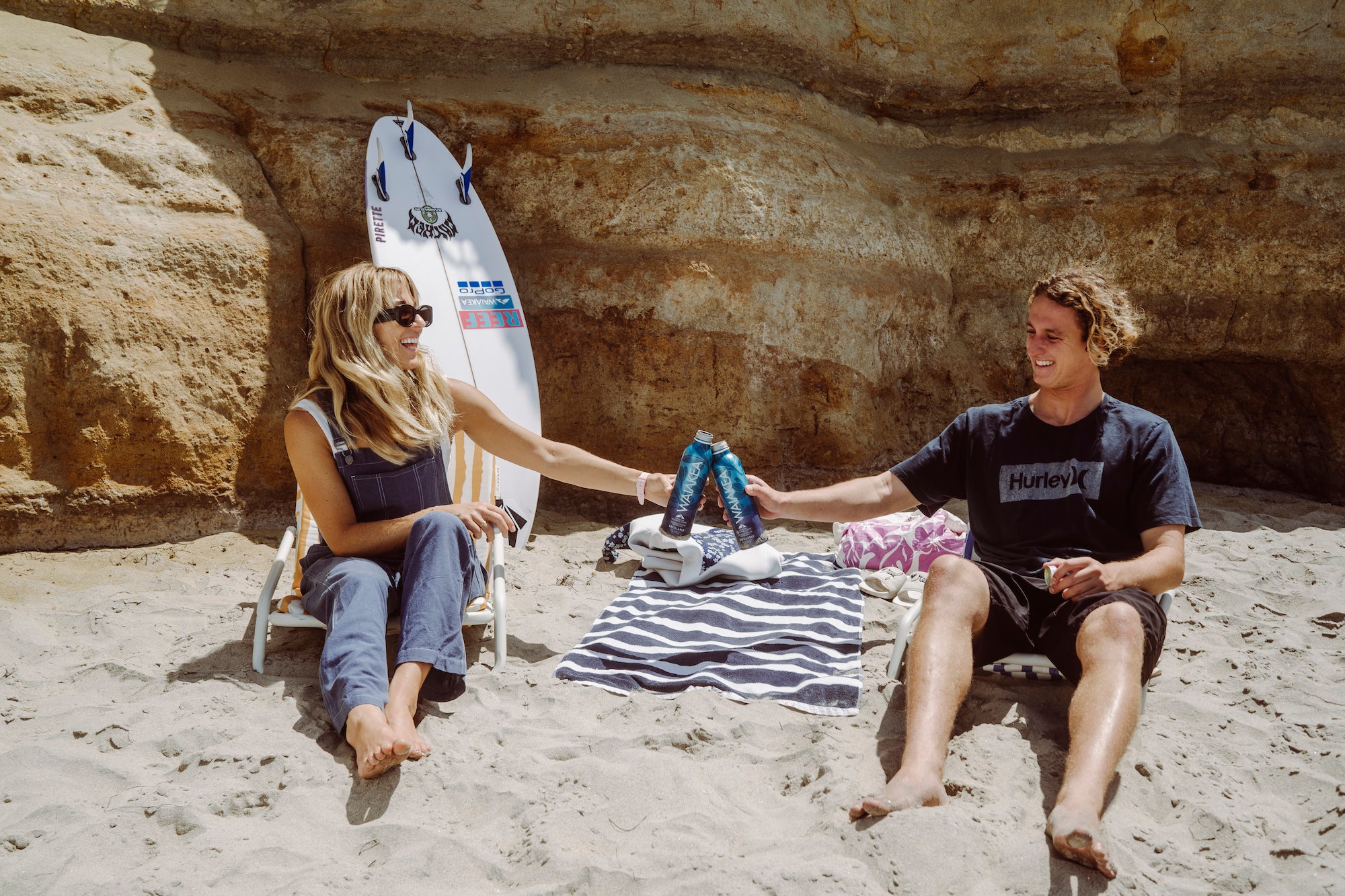 Coco Ho and Jake Marshall with Waiākea water