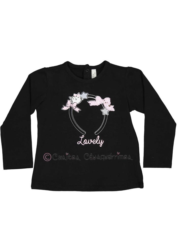 Camiseta niña larga negra de Birba – Cositas Chusquérrimas