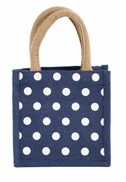 Navy and White Polka Dot Petite Gift Tote