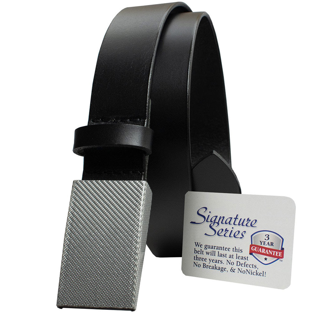 CF 2.0 Black Belt with Silver Weave Buckle by Nickel Smart(R)