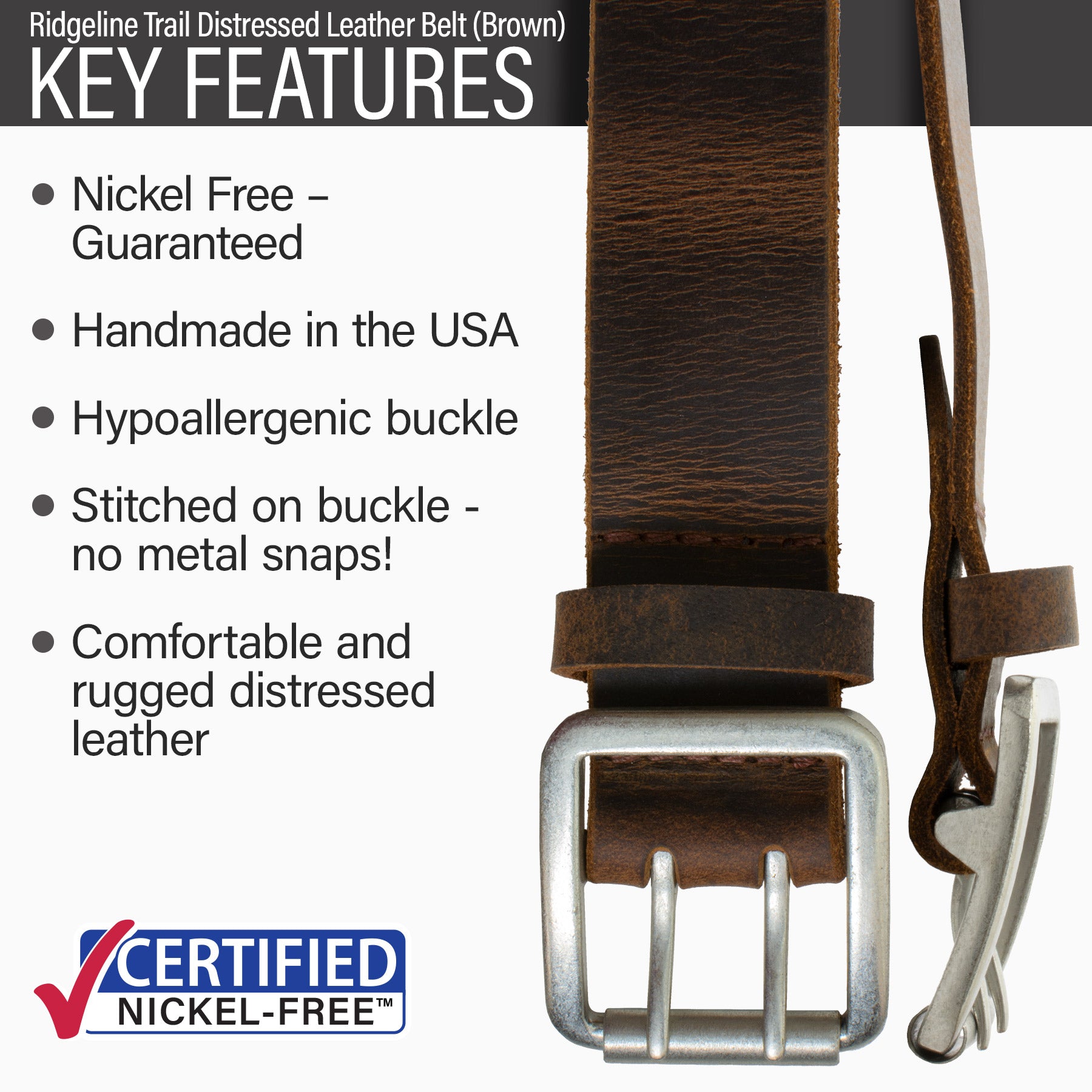 Ridgeline Trail Distressed Leather Belt - NEW leather, NEW look ...
