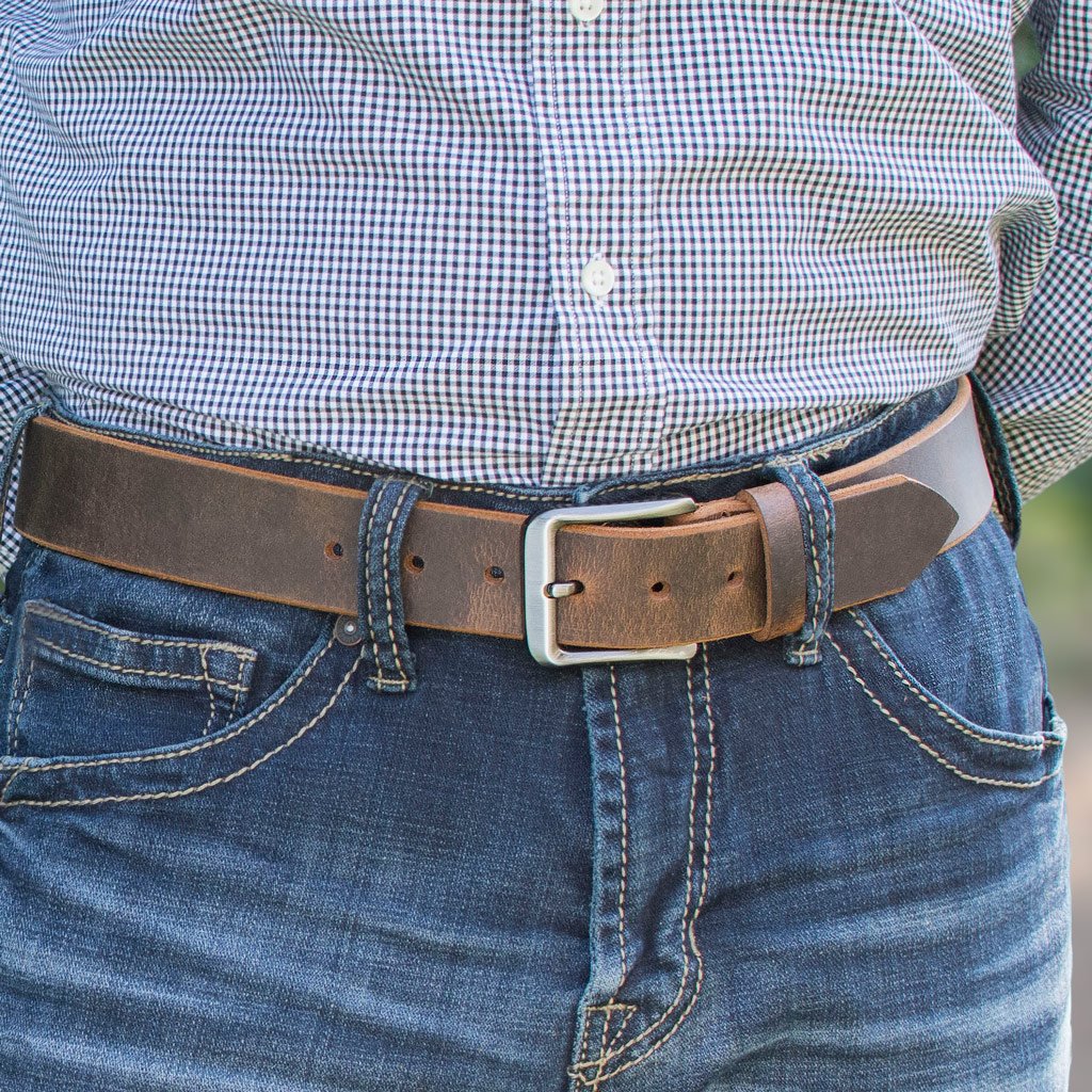 Roan Mountain Distressed Leather Belt - Nickel Free Belt