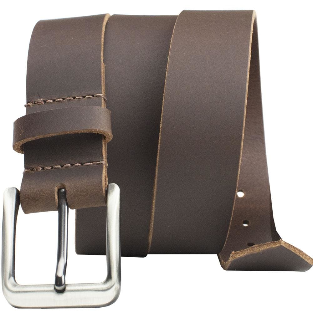 Roan Mountain Leather Belt by Nickel Smart® - 34 inch / Brown / Zinc Alloy/Leather