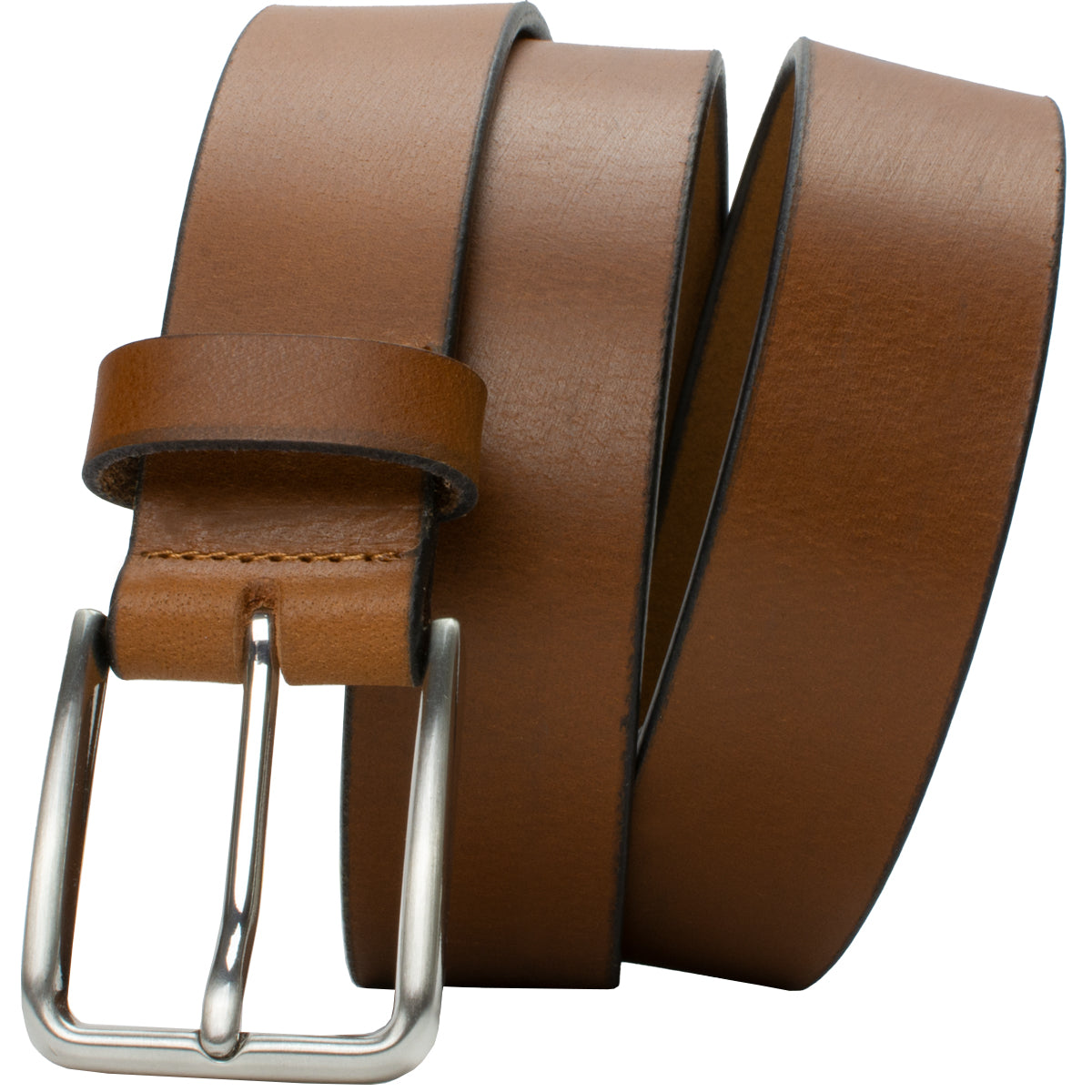 Slick City Brown Leather Belt by Nickel Zero(R)