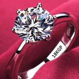 2.0ct Round Diamond Ring 18K White Gold Wedding for Women Gift Jewelry