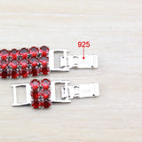 Red Garnet Gemstone Link Chain Bracelet For Women Wedding Jewelry