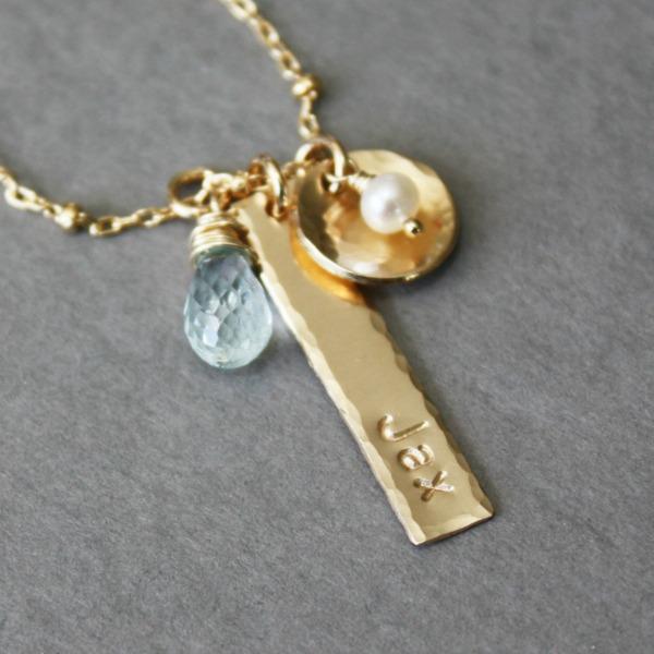 Custom Gold Delicate Charm Necklace 