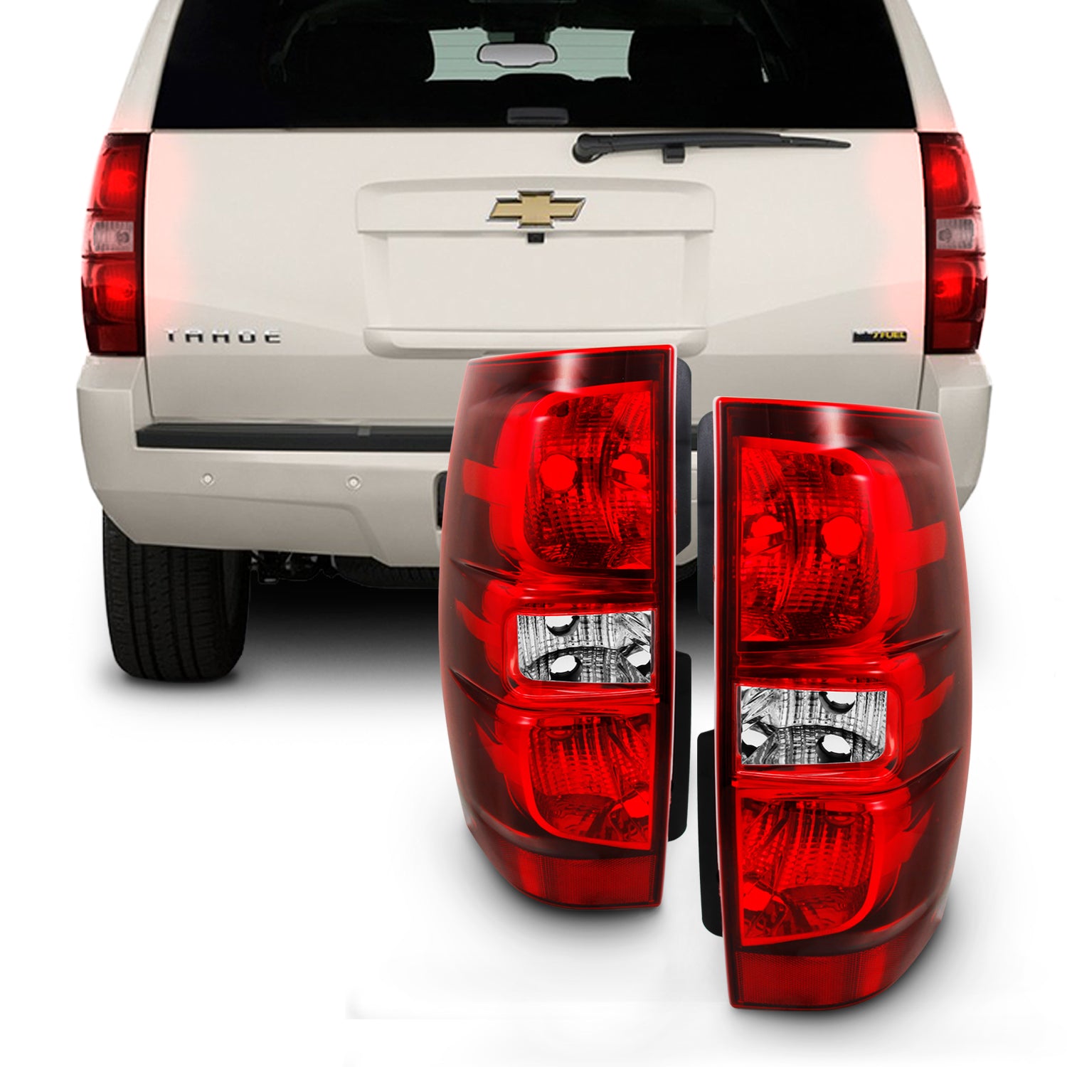 AKKON - For Chevy Tahoe Suburban Red Clear Driver/Left Side Tail Light