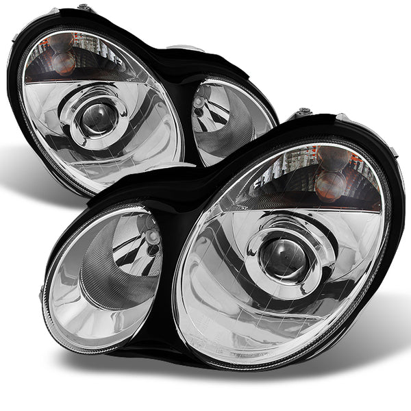 Black 2003-2006 Mercedes Benz W211 E-Class Headlights [Halogen Model]  Headlamps