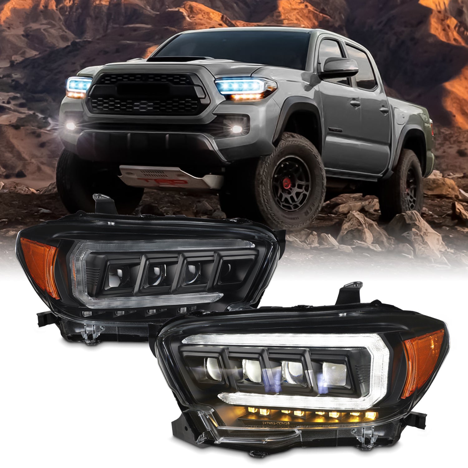 Fit 2016-2023 Toyota Tacoma SR/SR5 [Halogen Type] w - AKKON