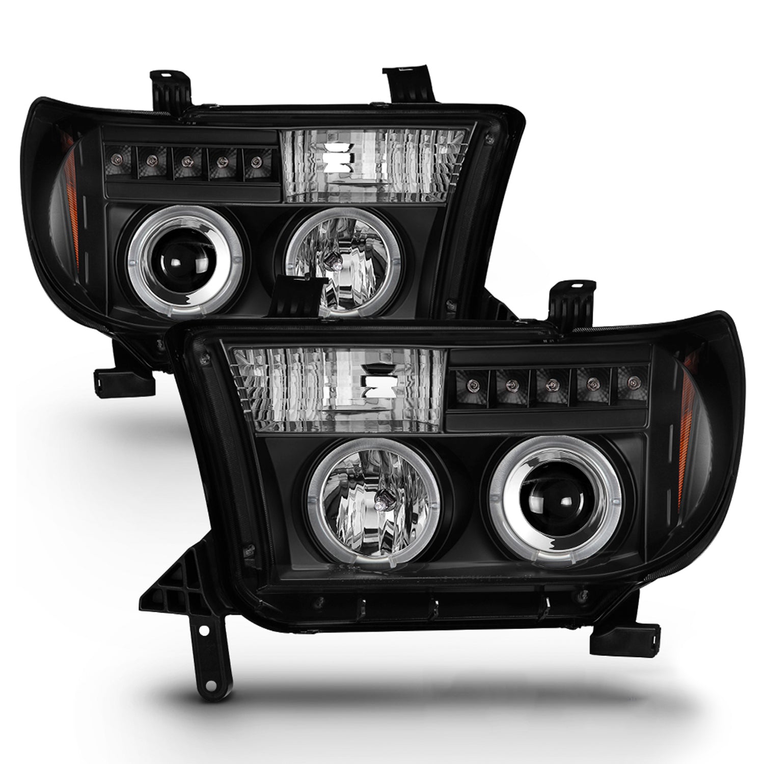 AKKON - For [Dual LED Halo Ring] 07-13 Tundra Pickup Truck Black Proje