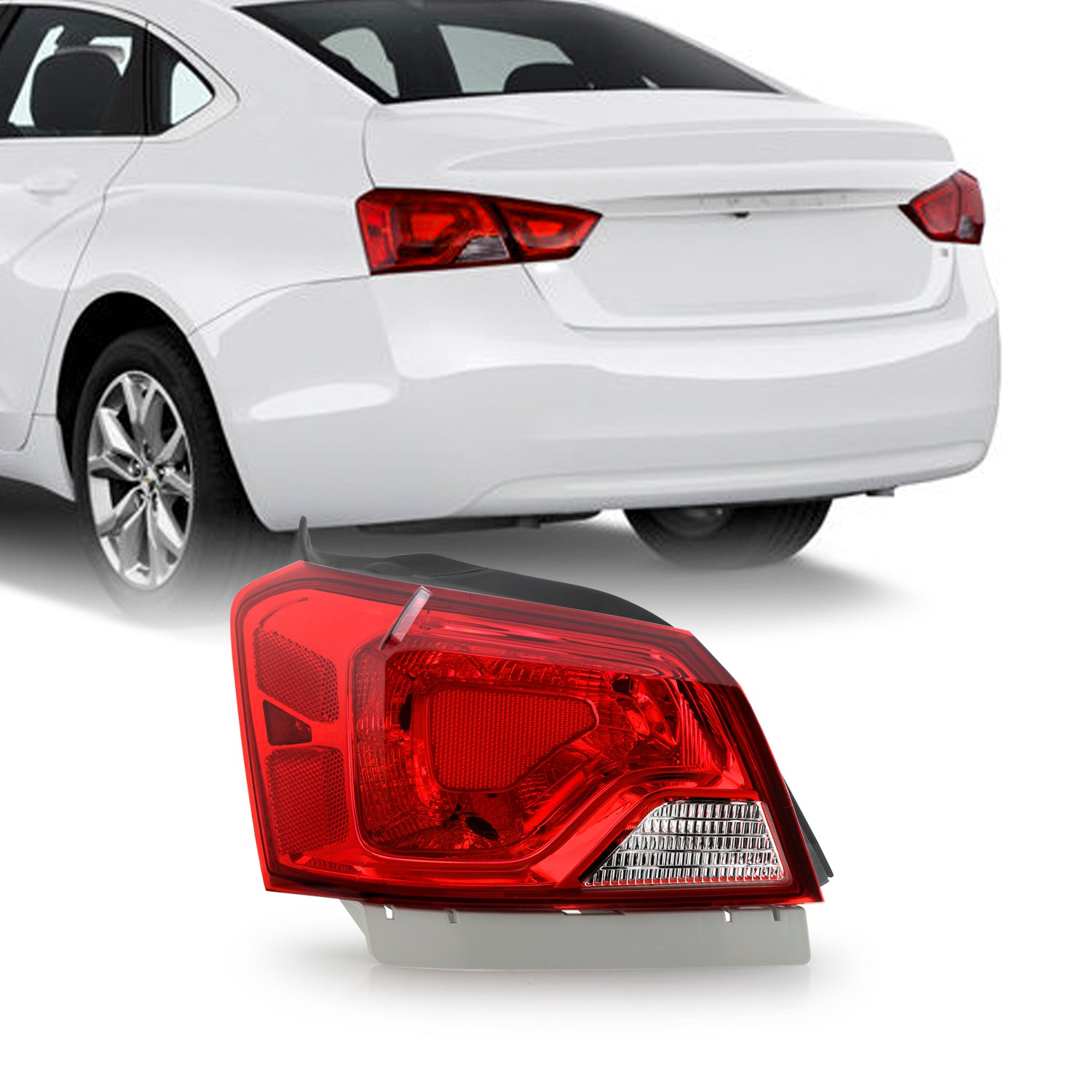 AKKON - For Chevy Impala Replacement Red Clear Tail Light Passenger Ri