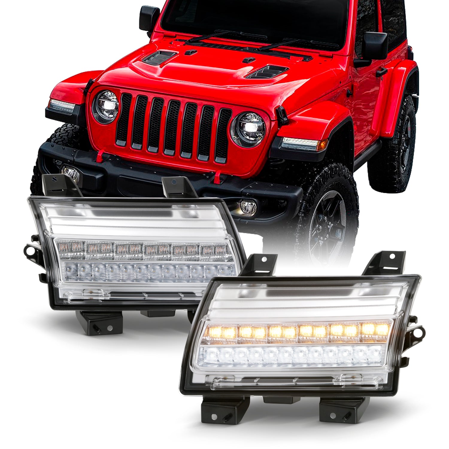 AKKON - Fits 2018-2023 Jeep Wrangler [LED Type] Sequential Signal Full