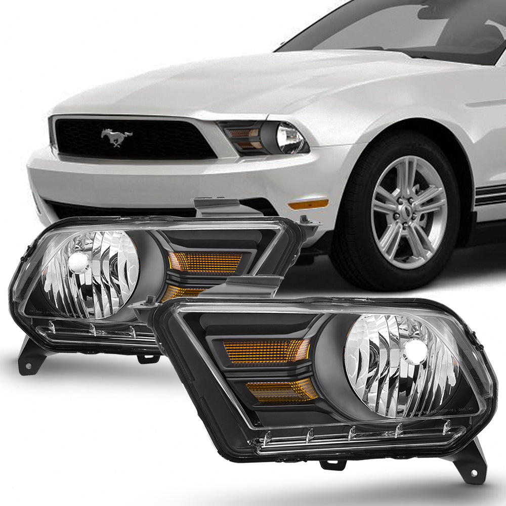 AKKON - For 2010-2014 Ford Mustang LED Light Bar DRL Chrom Housing Pro