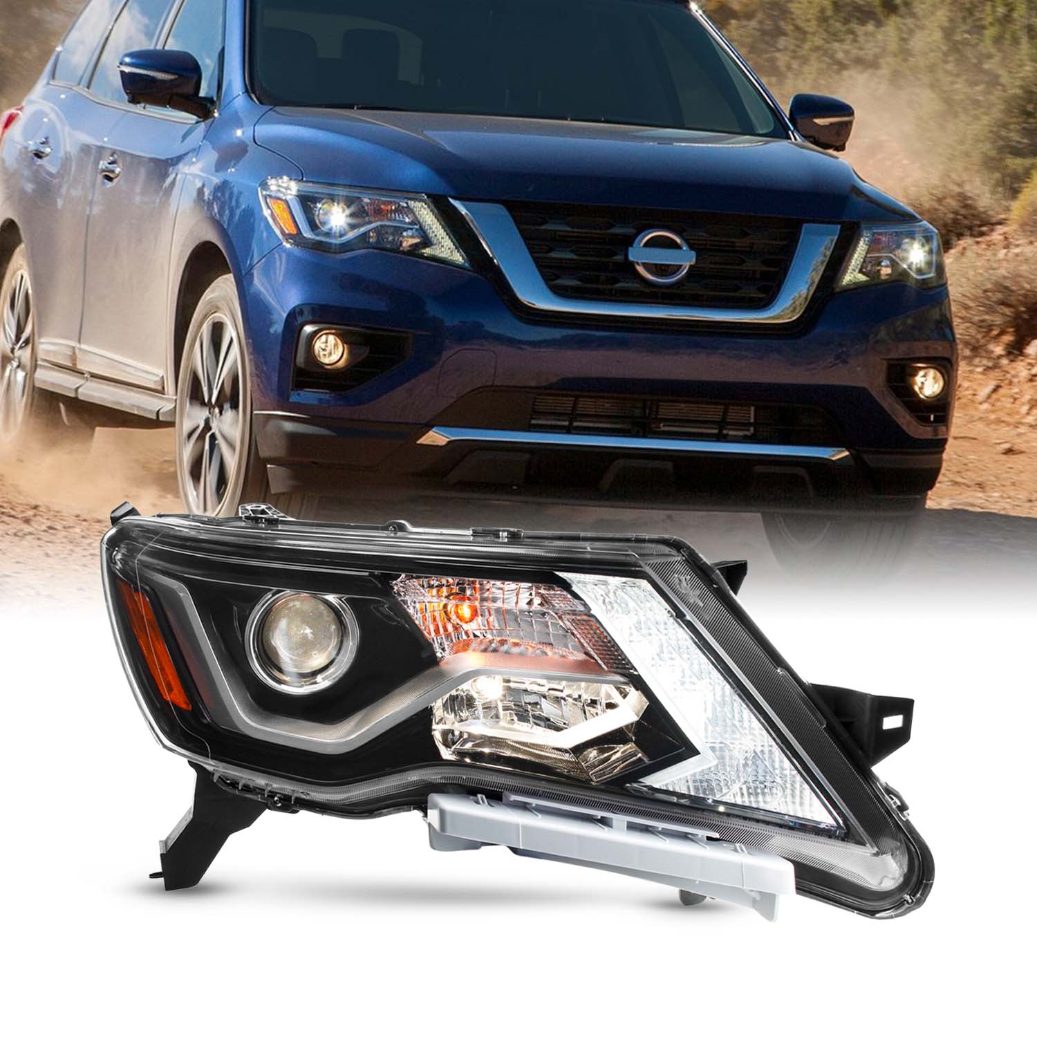 AKKON - Fit 2017-2020 Nissan Pathfinder OE Style Halogen Type LED DRL