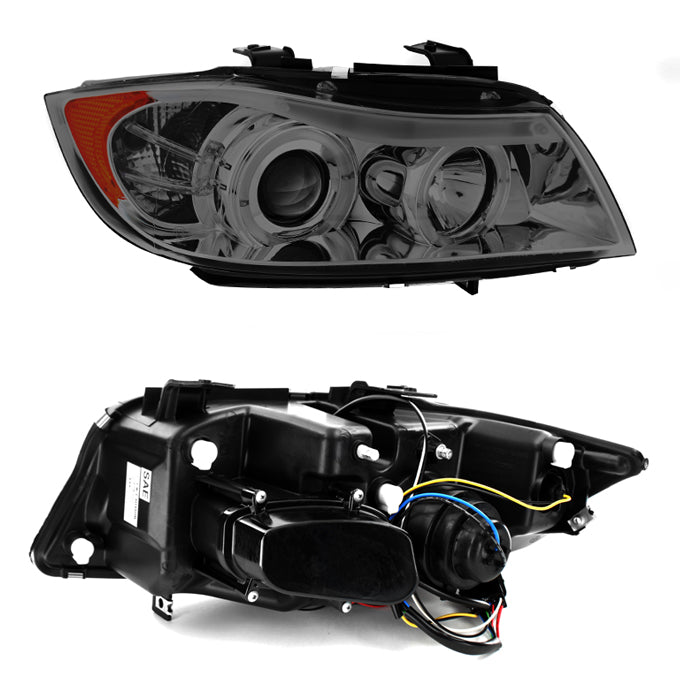 AKKON - For 06-08 BMW E90 3-Series 4 Doors Sedan Black Bezel Halogen T